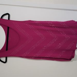 Dark Pink Tank with Studded Design Sz L